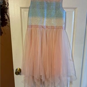 Cat & Jack Glittery Pink and Blue Formal Dress